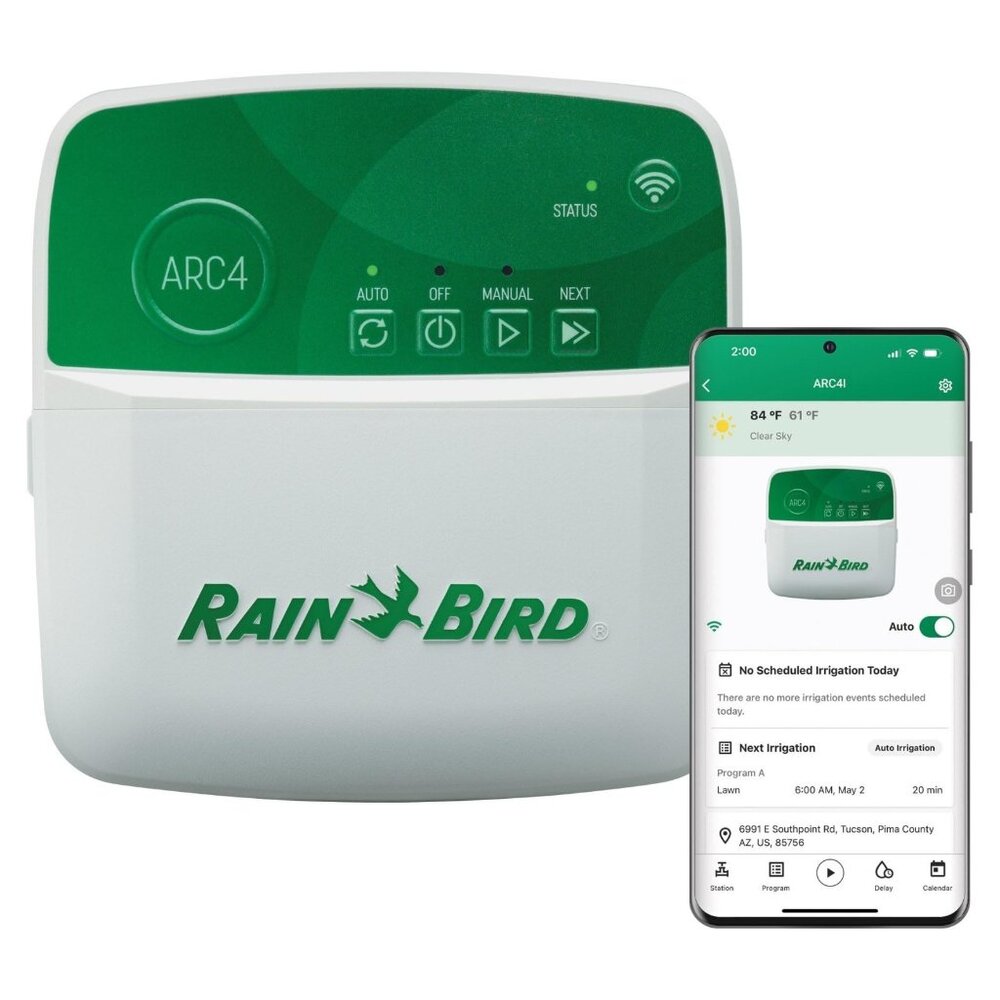 Rain Bird ARC4 App-Based Indoor Smart Irrigation WiFi Timer/Controller, 4-Zone/S